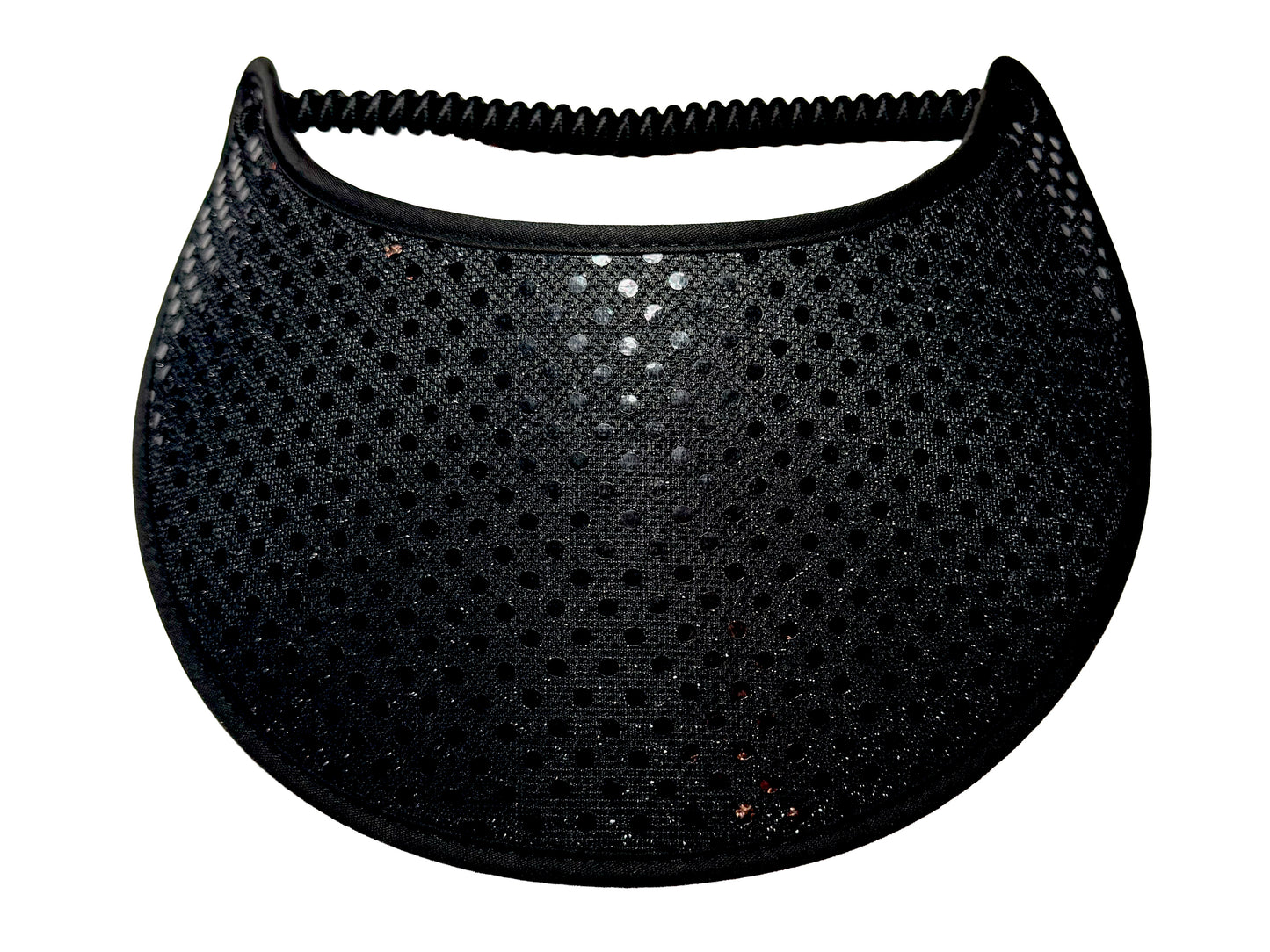 J170w Black Confetti Glitz Wide Brim Sun Visor