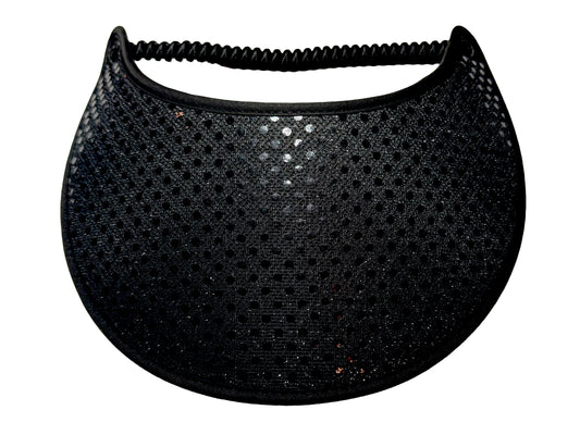 J170w Black Confetti Glitz Wide Brim Sun Visor