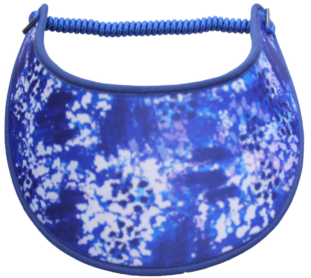 Sun Visor with shades of blue and white on Royal Blue Visor