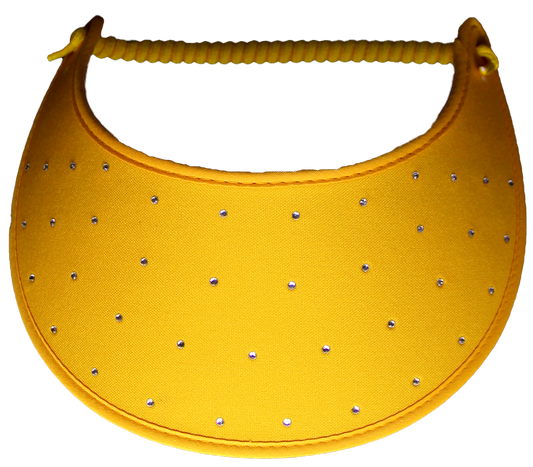 Rhinestones on Gold Sun Visor