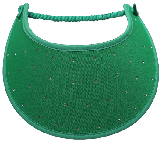 Rhinestones on Kelly Green Sun Visor