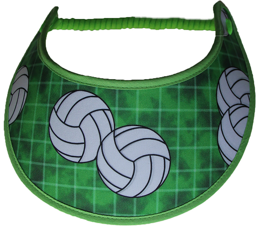 Volleyballs on Green background trimmed with green fabric