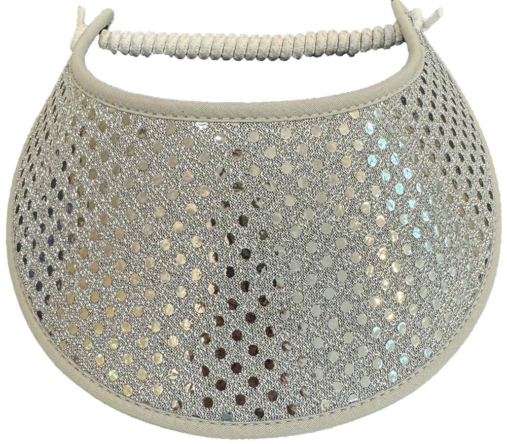 Confetti Glitz Sun Visor with Gray Trim on Gray Glitz