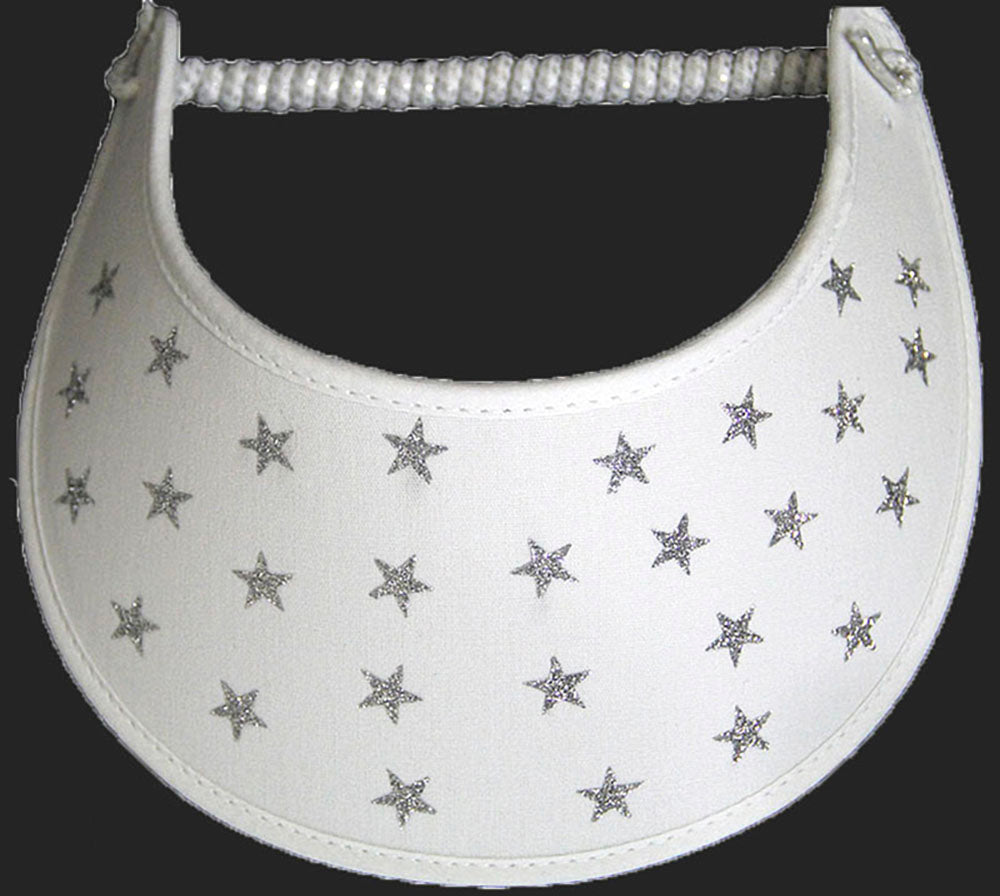 Foam sun visor with bling stars on white