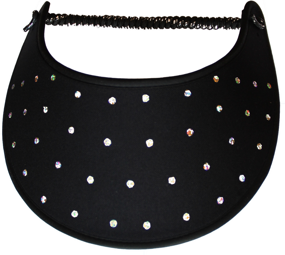 Foam sun visor with holographic  dots on black