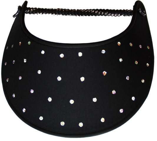 Foam sun visor with holographic  dots on black