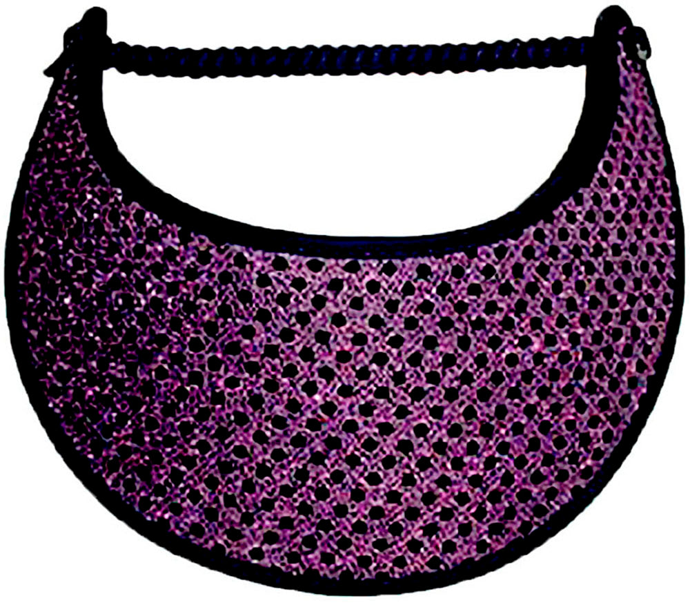 Foam sun visor with purple glitz