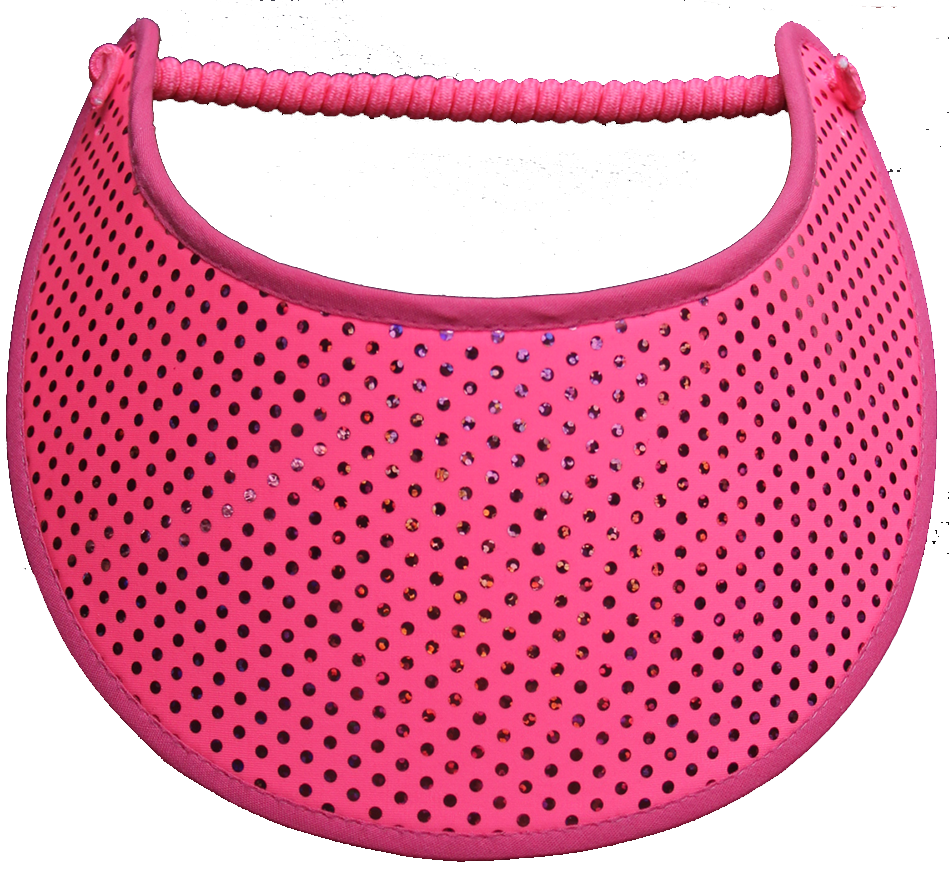 Foam sun visor in bright pink glitz