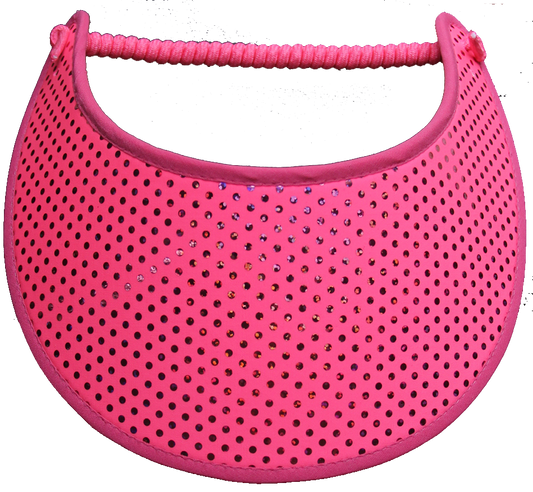 Foam sun visor in bright pink glitz