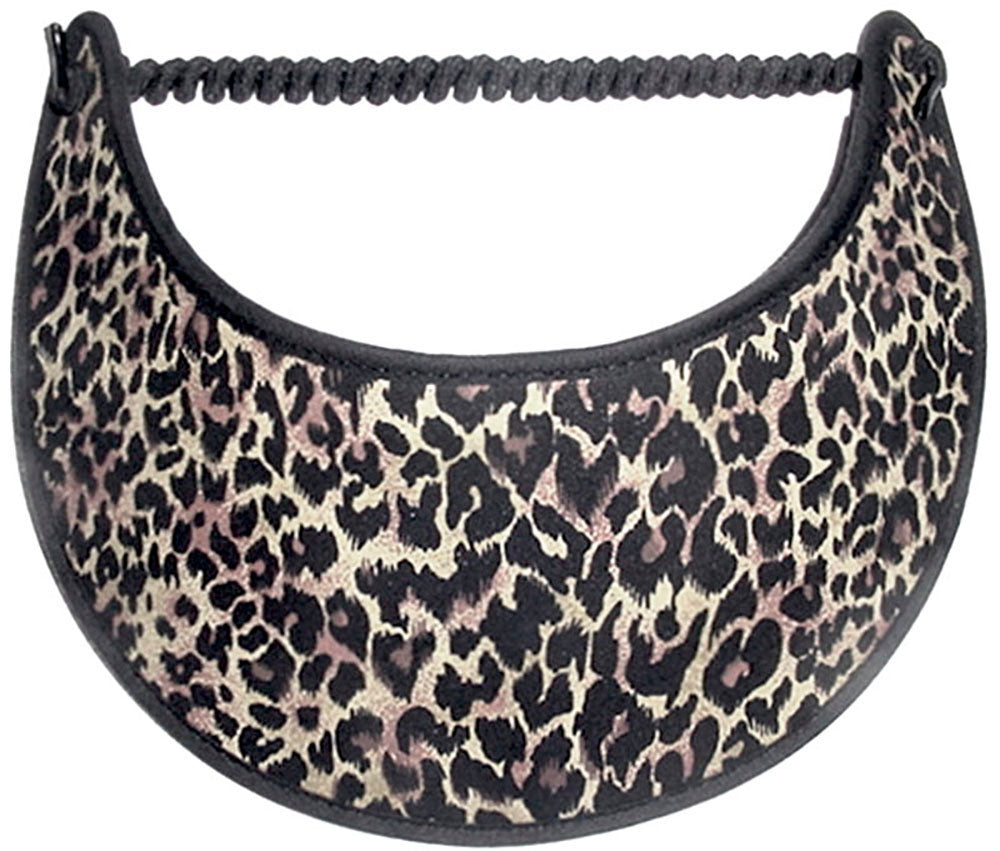 K140 Sun Visor with Animal print in Colors from Tan to Black trimmed in Black