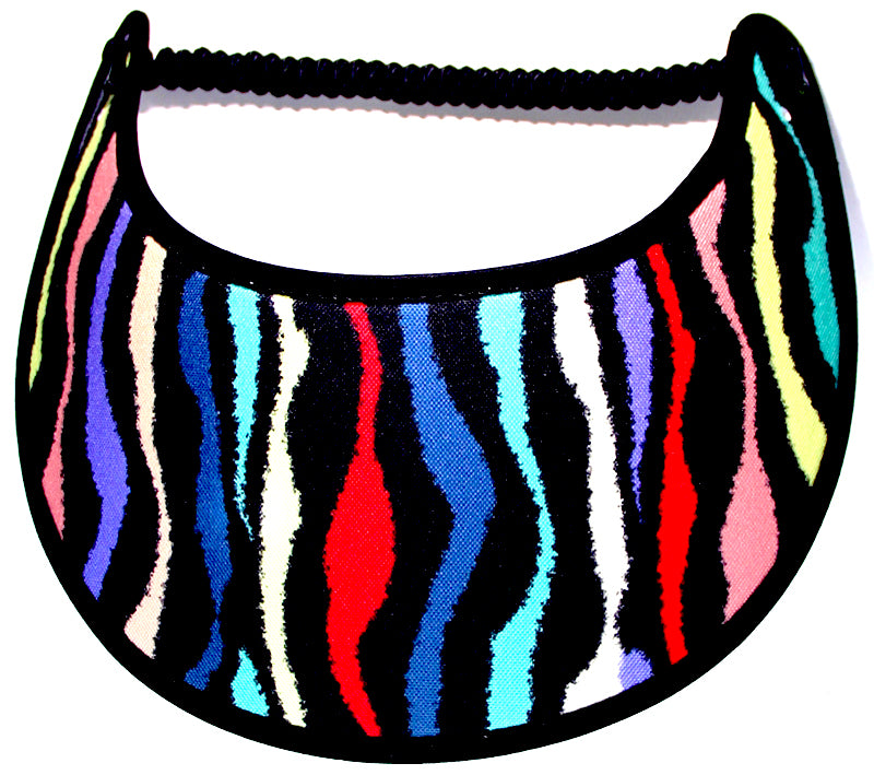 Foam sun visor multicolors on zebra design