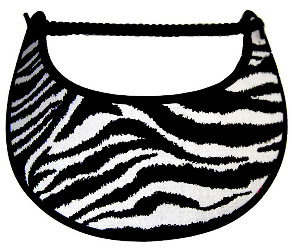 Foam sun visor with zebra print