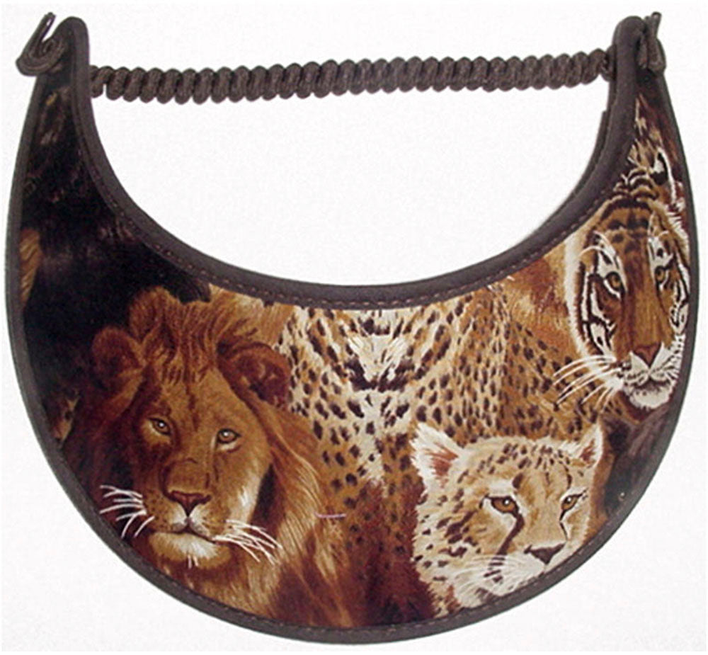 Foam sun visor with lions and tigers