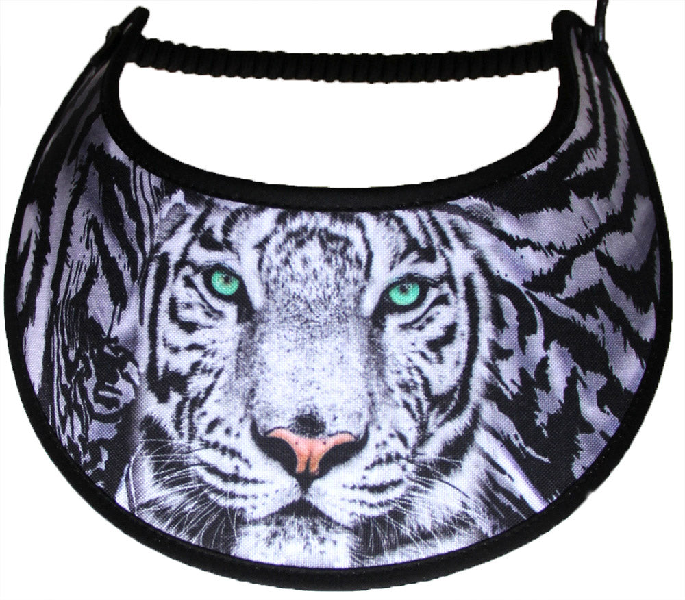 Ladies sun visor with animal face in shades of black