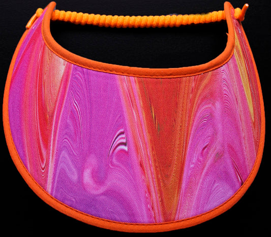 Foam sun visor in shades of orange & lavender