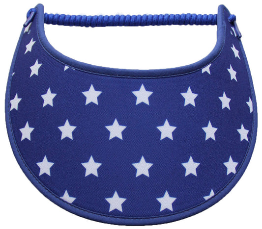 Foam sun visor with white stars on blue