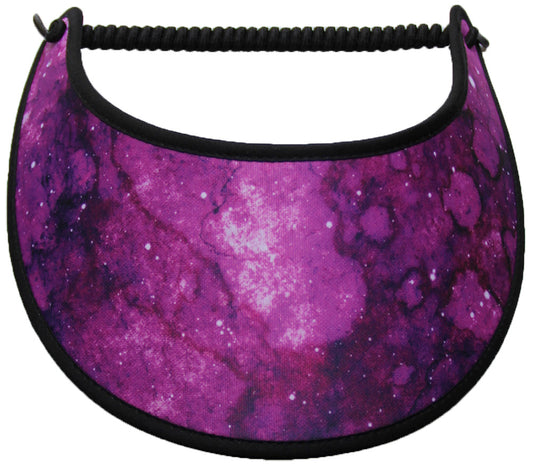 Foam sun visor in shades of magenta trimmed in black