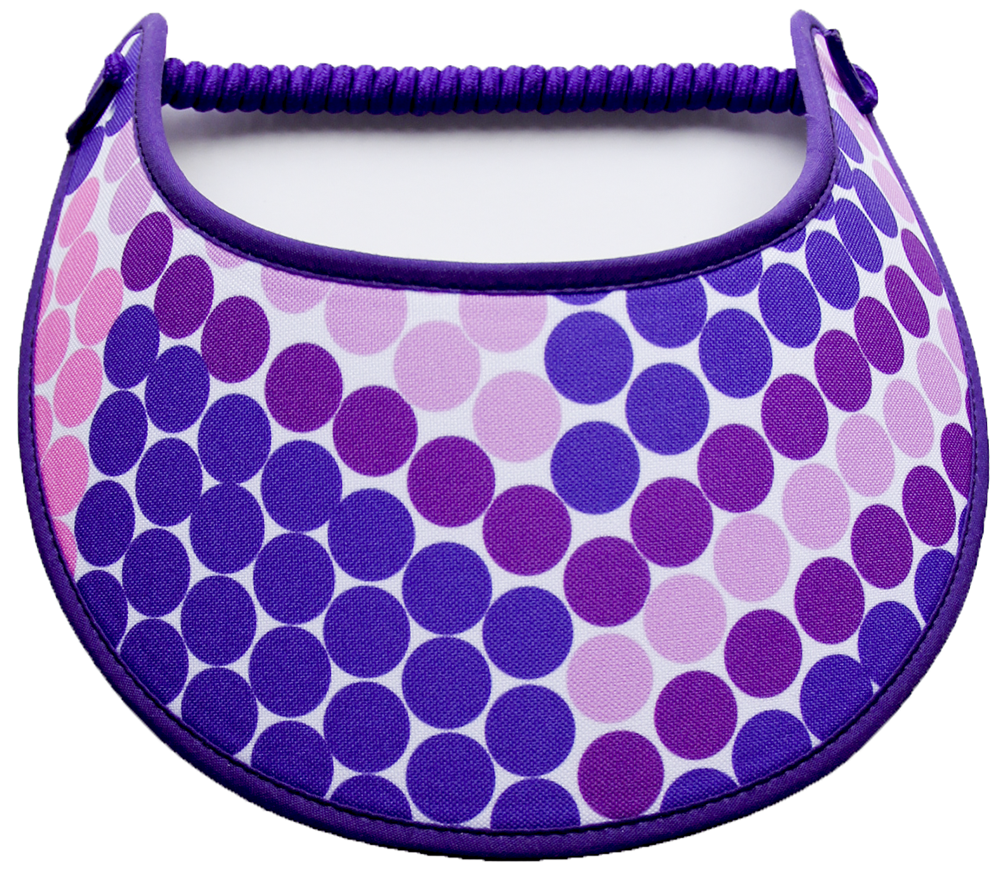 Foam sun visor in shades of purple dots