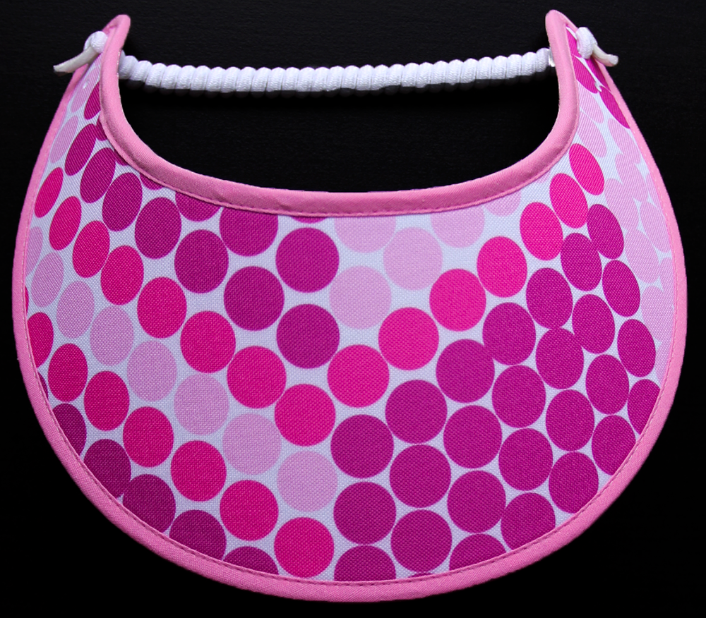 M171 Pink Dots in Different Shade of Pink on Sun Visor Trimmed in Pink