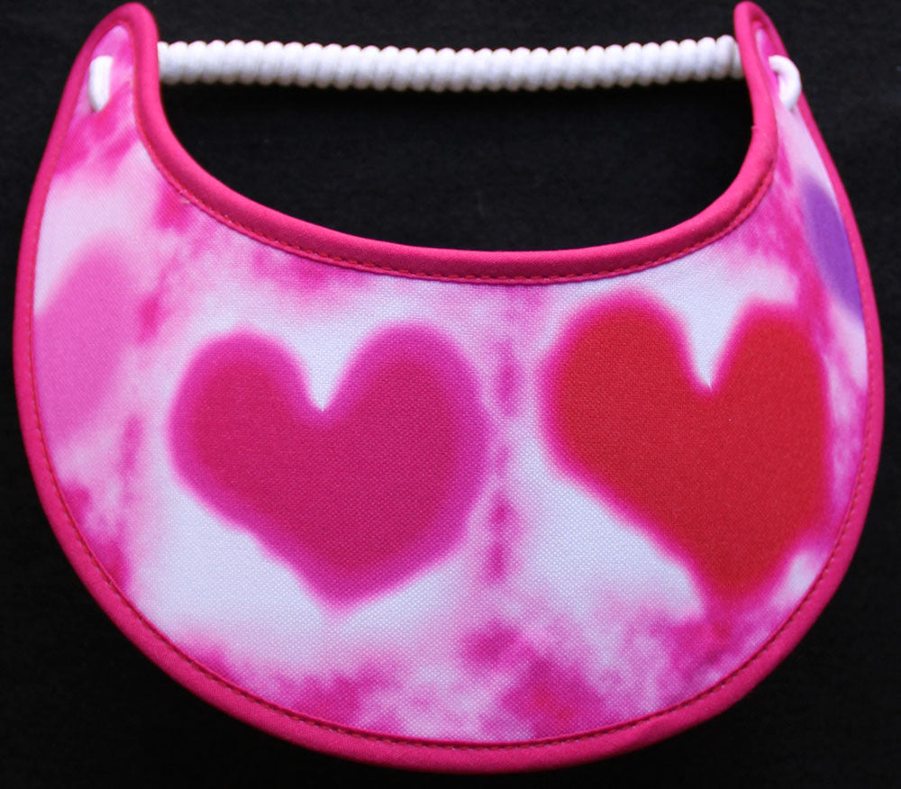 Foam sun visor with pink & red hearts