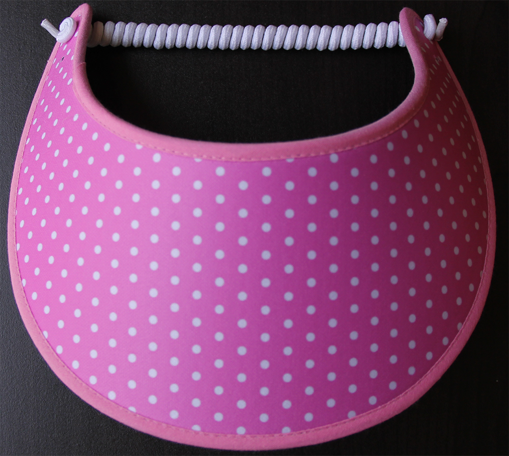SUN VISOR WITH WHITE DOTS ON PINK