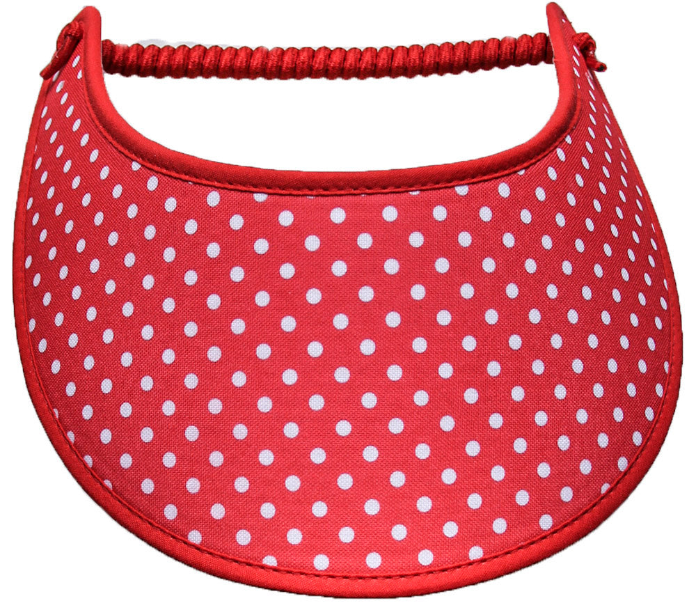 Foam sun visor in red with small white dots
