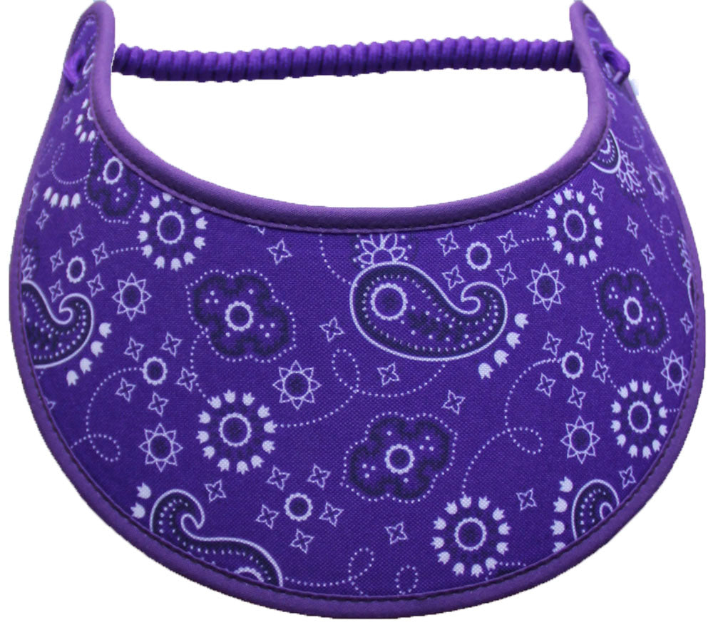 Foam sun visor paisleys on purple