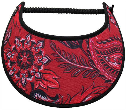 Foam sun visor large paisley on red