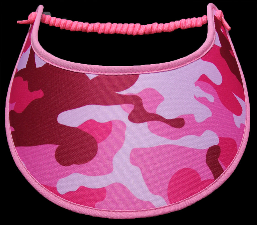 Ladies camo sun visor in shades of pink