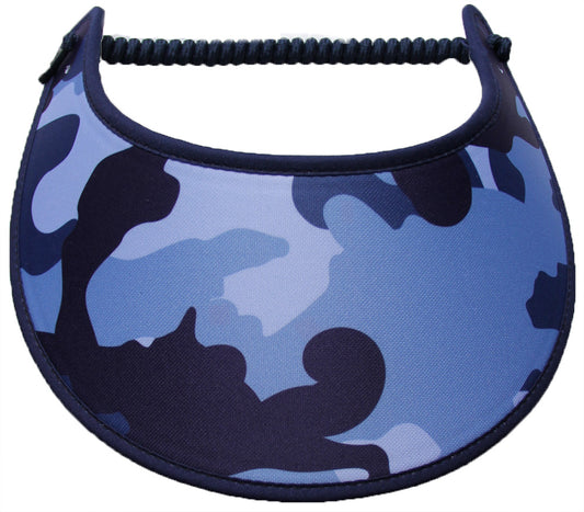 Ladies camo sun visor in shades of blue