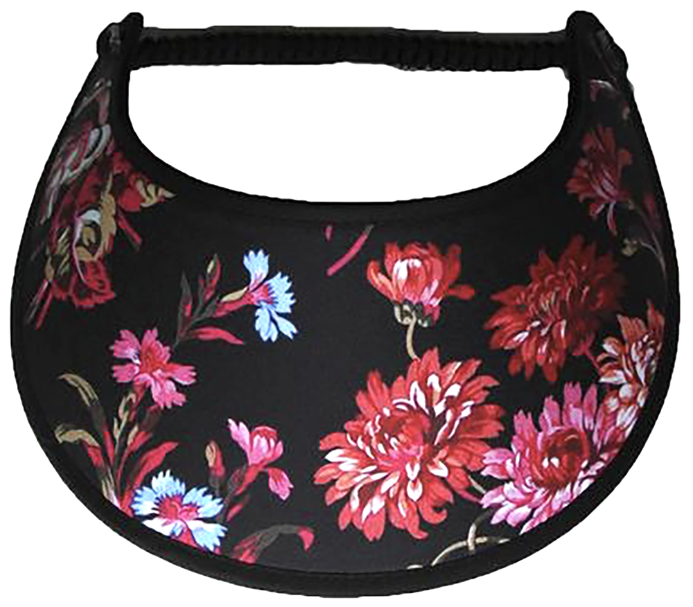 Foam sun visor with red and pink flowers