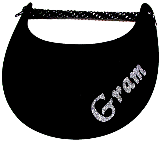Foam sun visor with Grandma nickname Gram in silver
