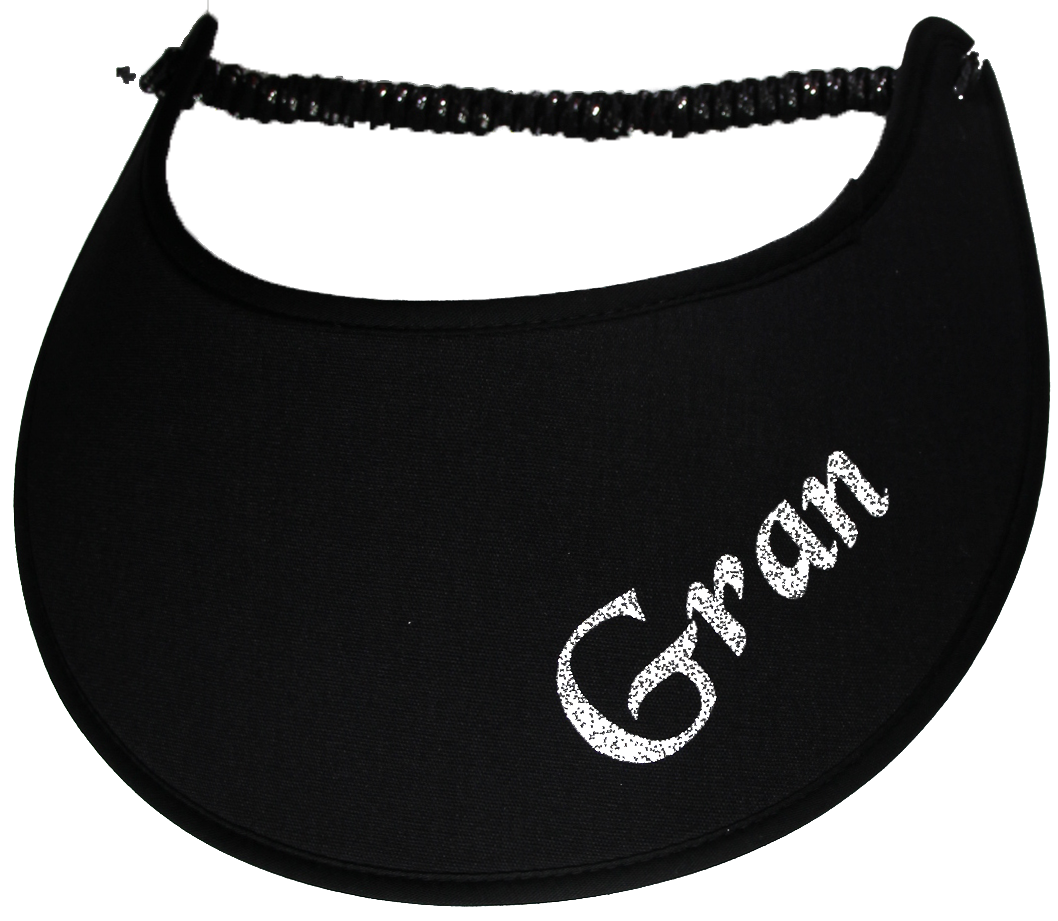 Foam sun visor with with Grandma nickname GRAN in silver bling