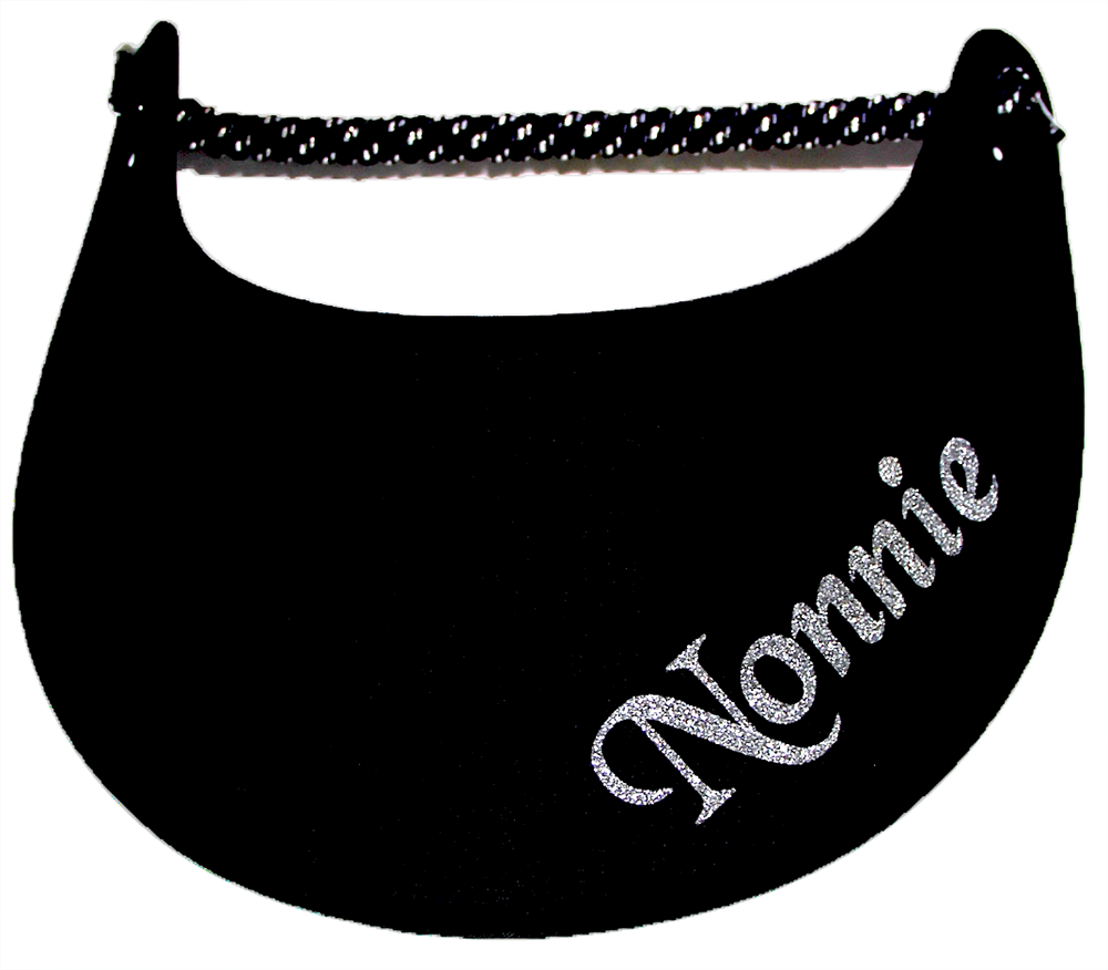 Foam sun visor with with Grandma nickname Nonnie in silver bling