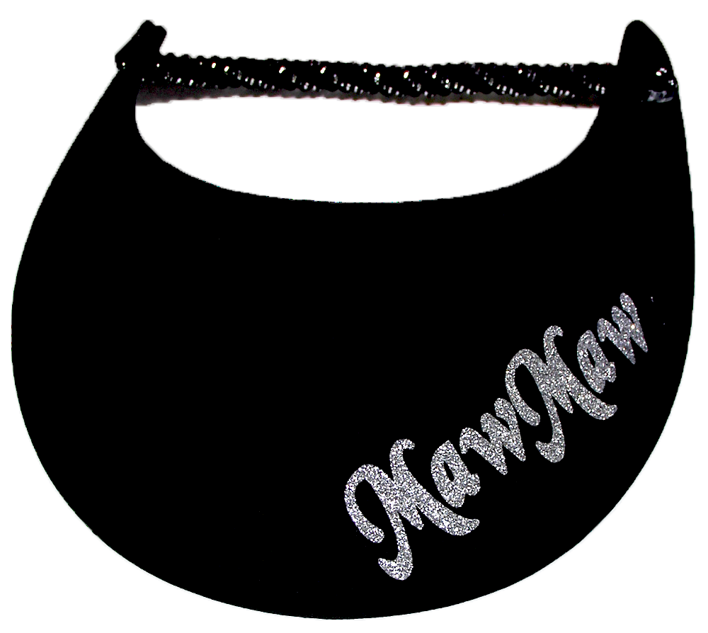 Foam sun visor with with Grandma nickname MawMaw in silver bling