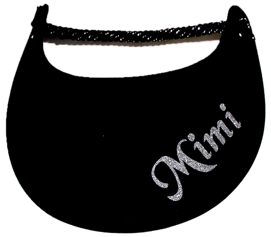 Foam sun visor with Grandma nickname Mimi in silver