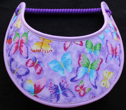 Foam sun visor colorful butterflies on lavender