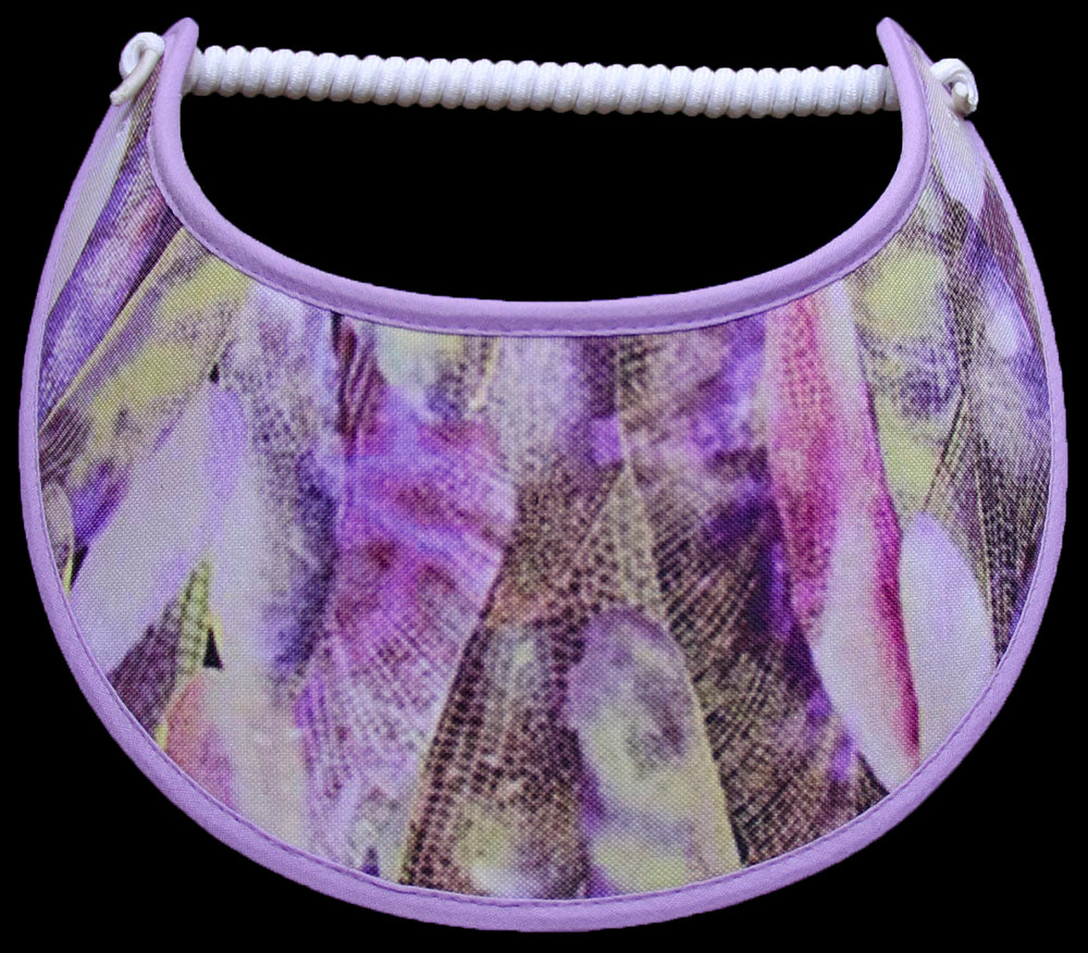Foam sun visor with butterfly wings in shades of purple, yellow and white