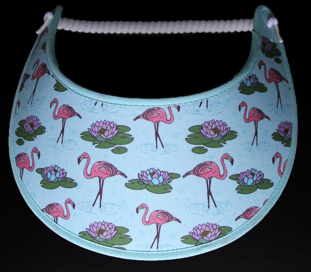 Foam sun visor with flamingoes and lily pads