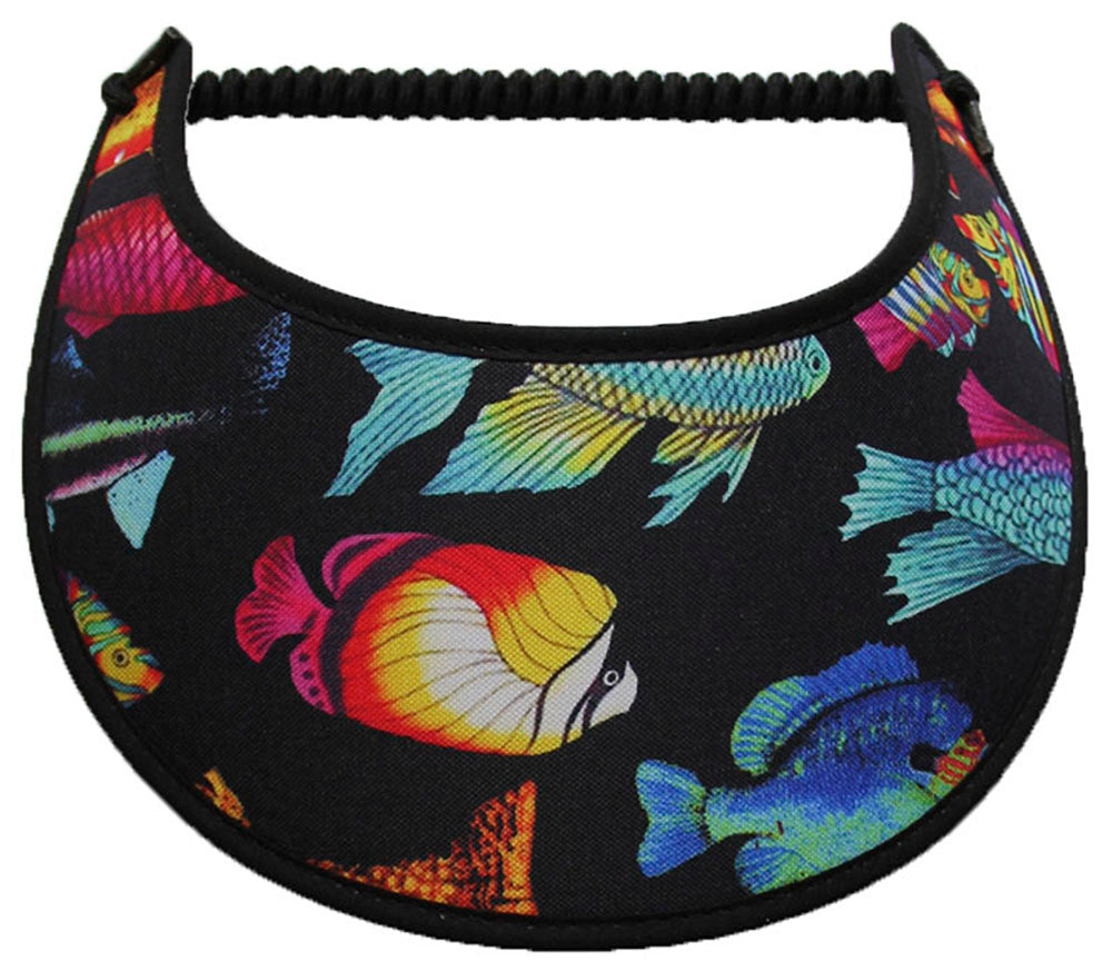 Foam sun visor with assorted colorful fish.