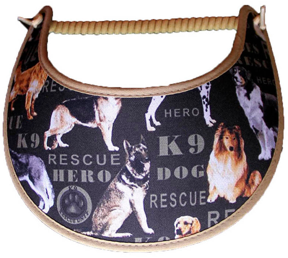 Black Sun Visor with Some of Our Hero Dogs