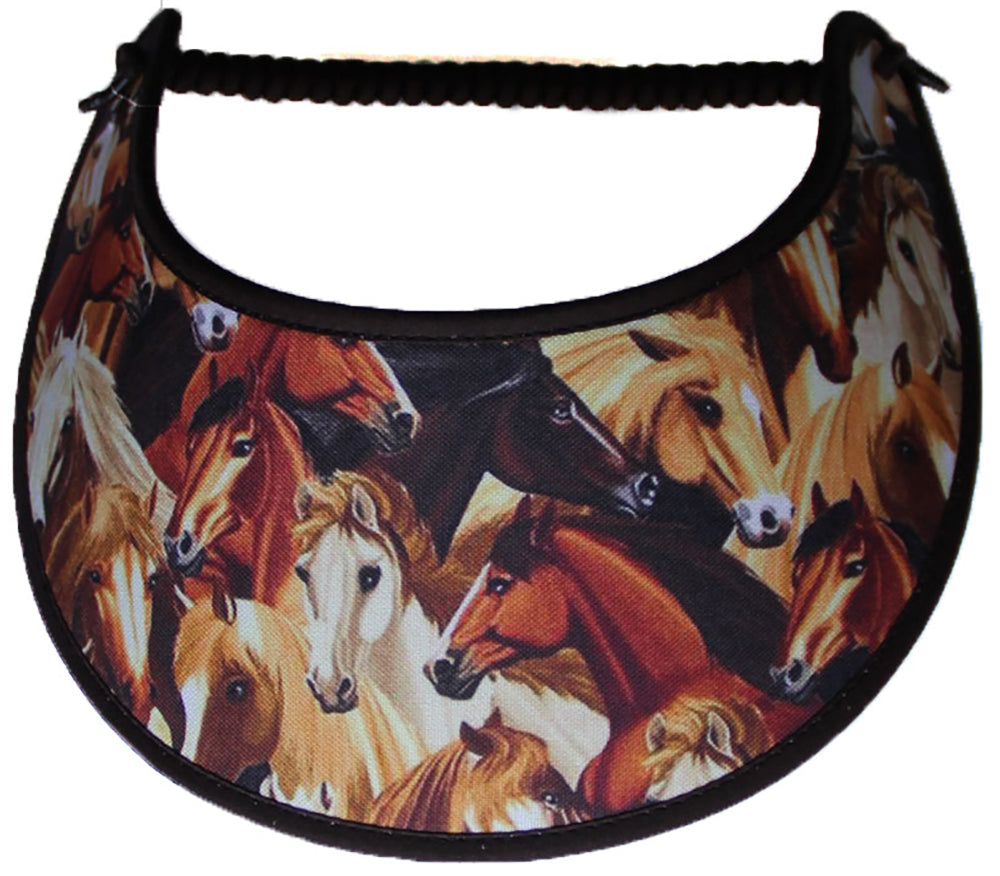 Ladies sun visor with a large herd of horses
