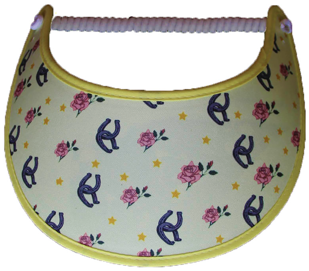 Ladies sun visor with horses shoes and roses