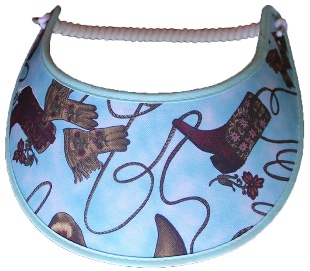 Ladies sun visor with boots, gloves & ropes