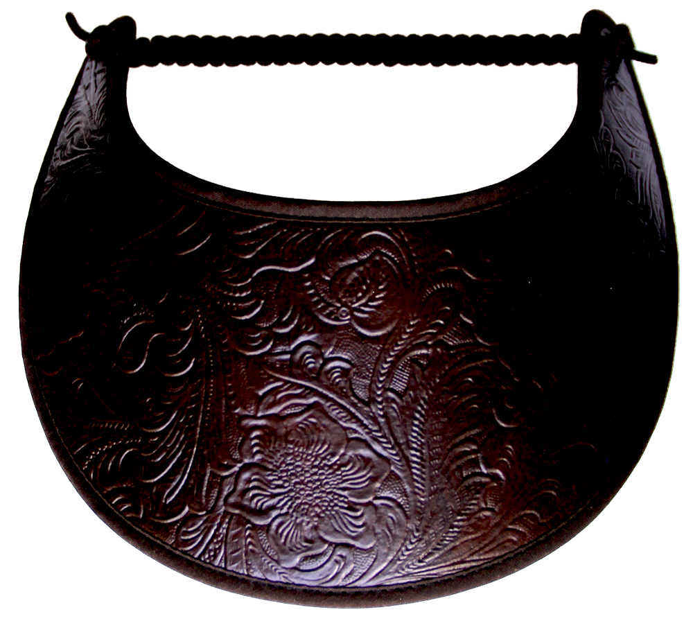 FOAM SUN VISOR with a faux leather western design