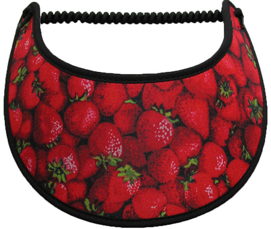 Foam sun visor with strawberries all over