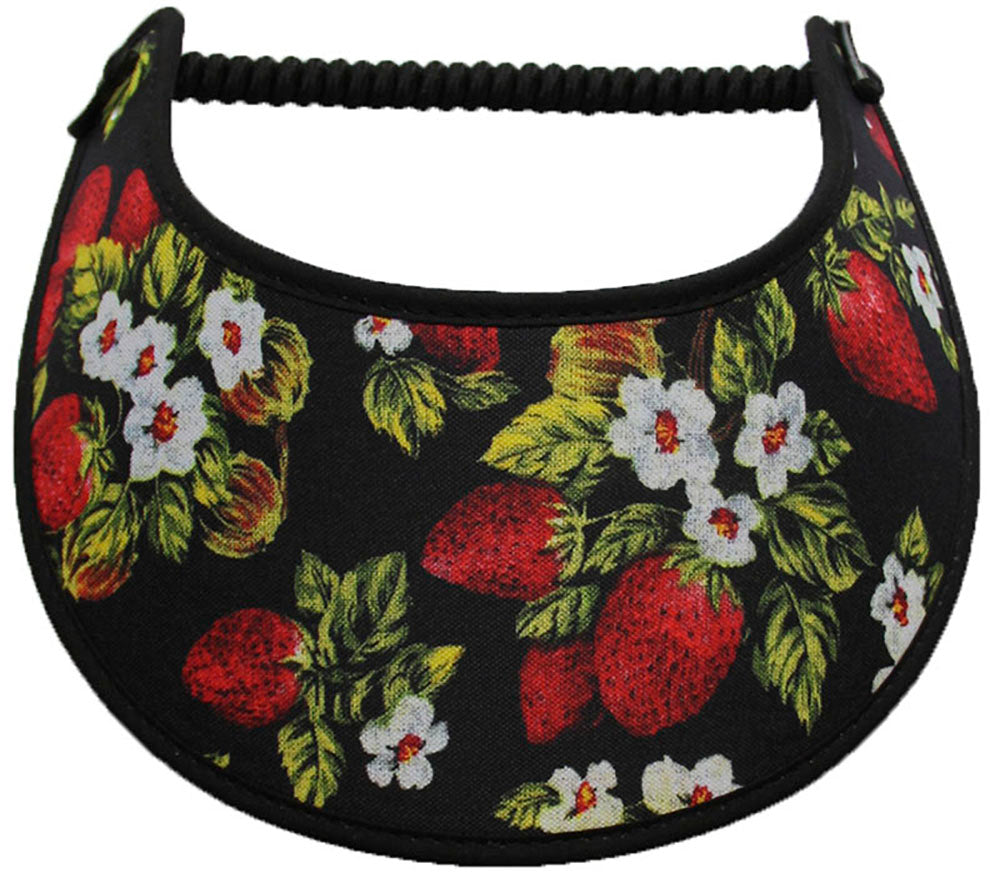 Foam sun visor with strawberries and blooms