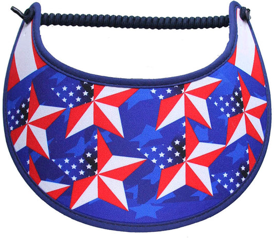 Foam sun visor with flag stars on blue