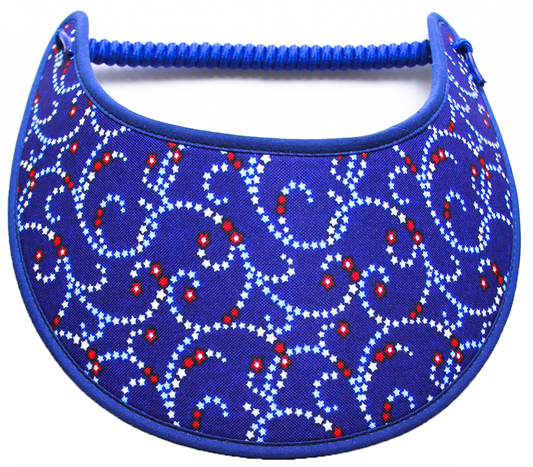 Foam sun visor with tiny stars on blue