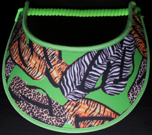 Foam sun visor with flip flops in animal designs